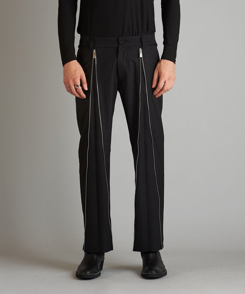 Front zip trousers