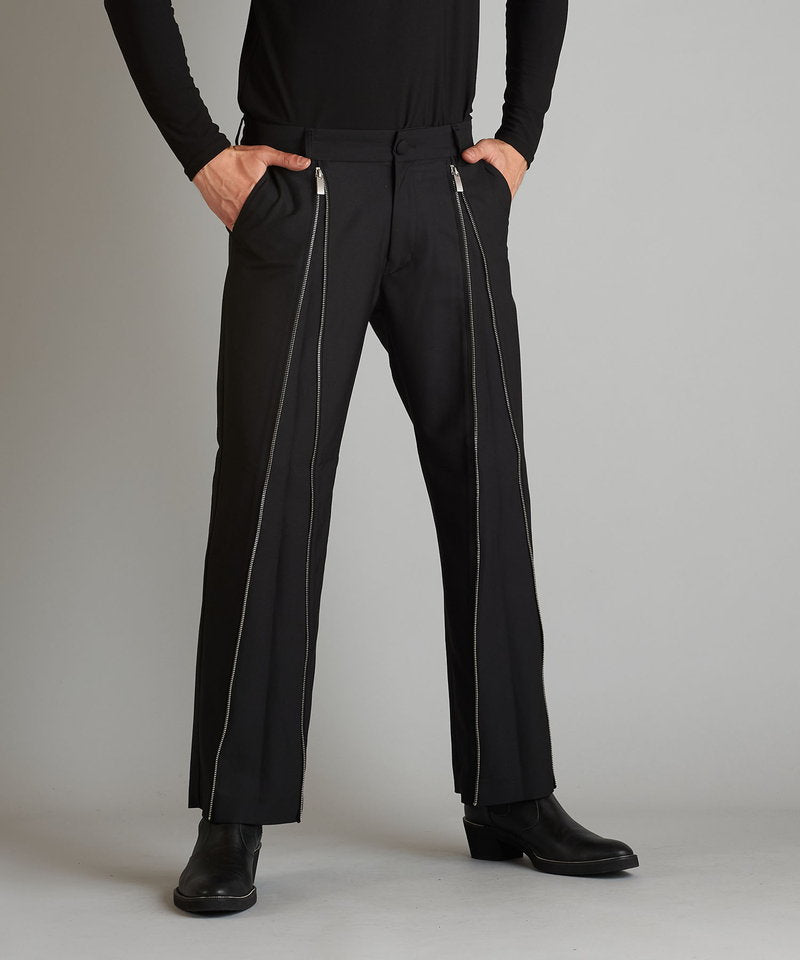 Front zip trousers