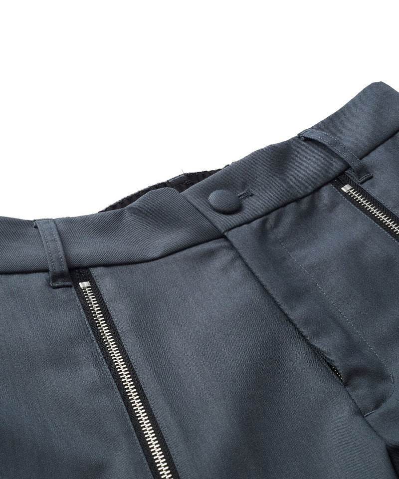 Front zip trousers