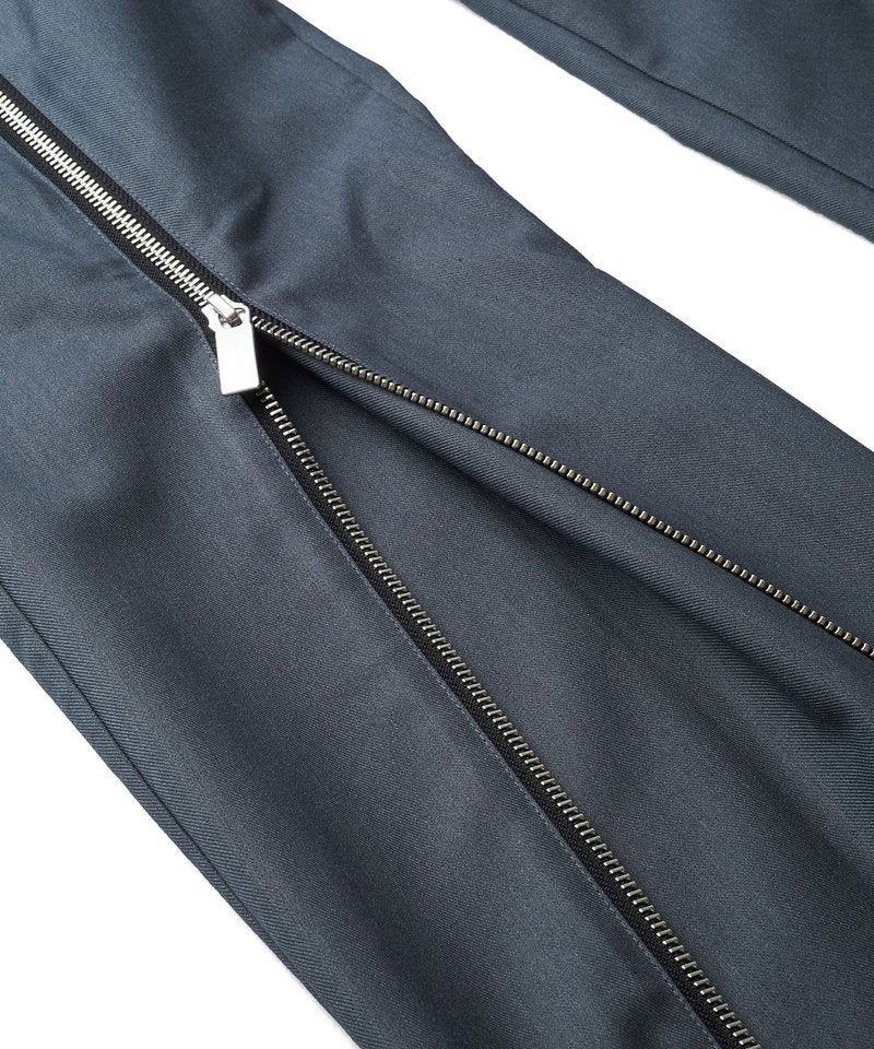 Front zip trousers