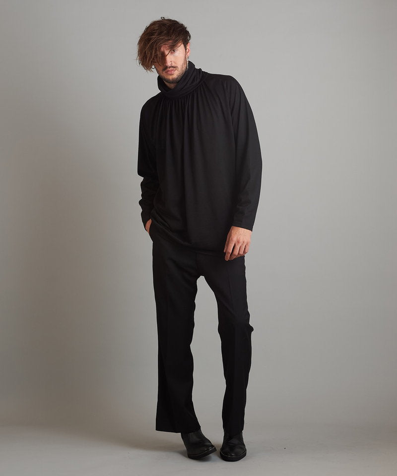 ネックギャザータートルネックロンT