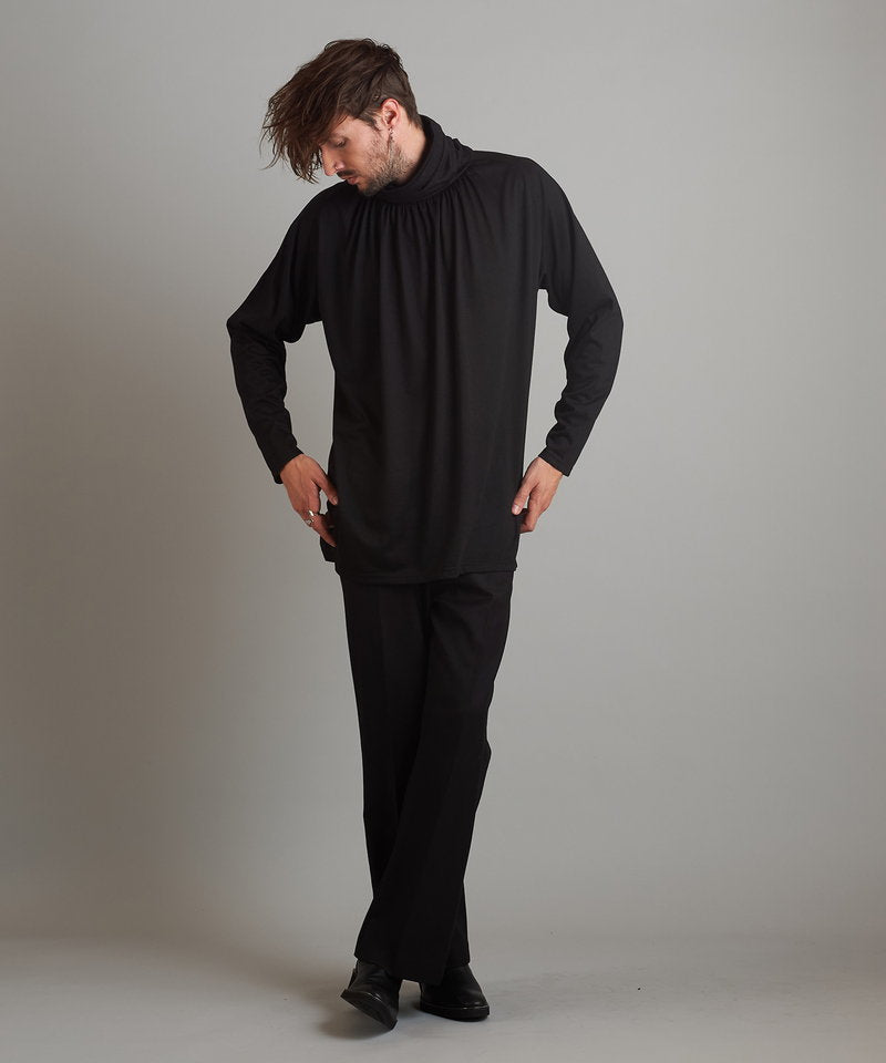 ネックギャザータートルネックロンT