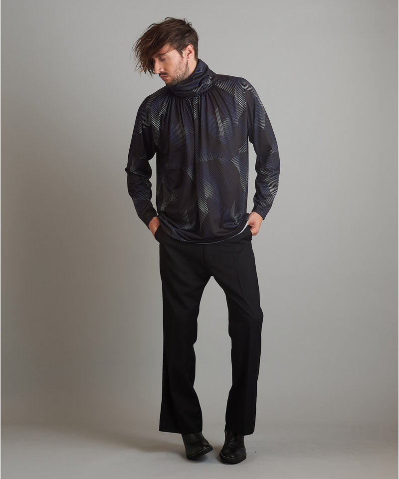 ネックギャザータートルネックロンT