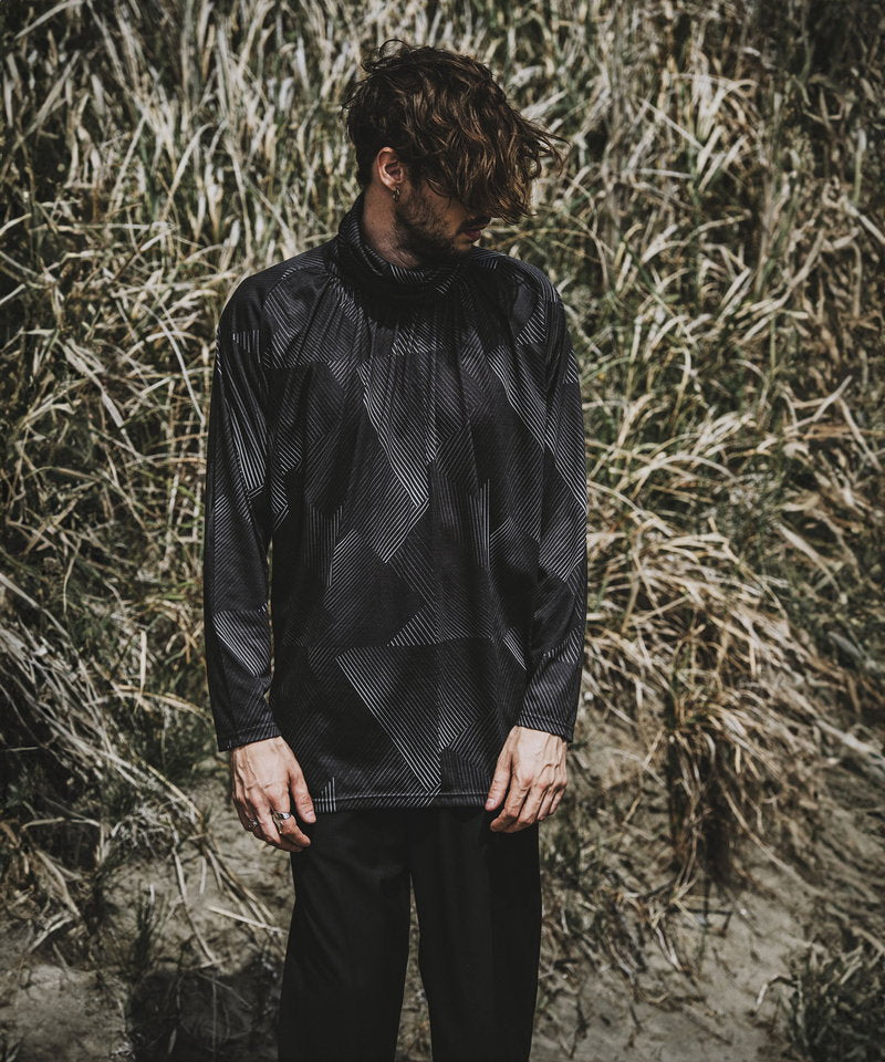 ネックギャザータートルネックロンT