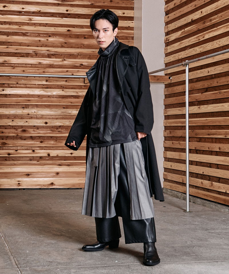 ネックギャザータートルネックロンT