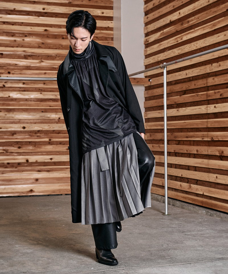 ネックギャザータートルネックロンT