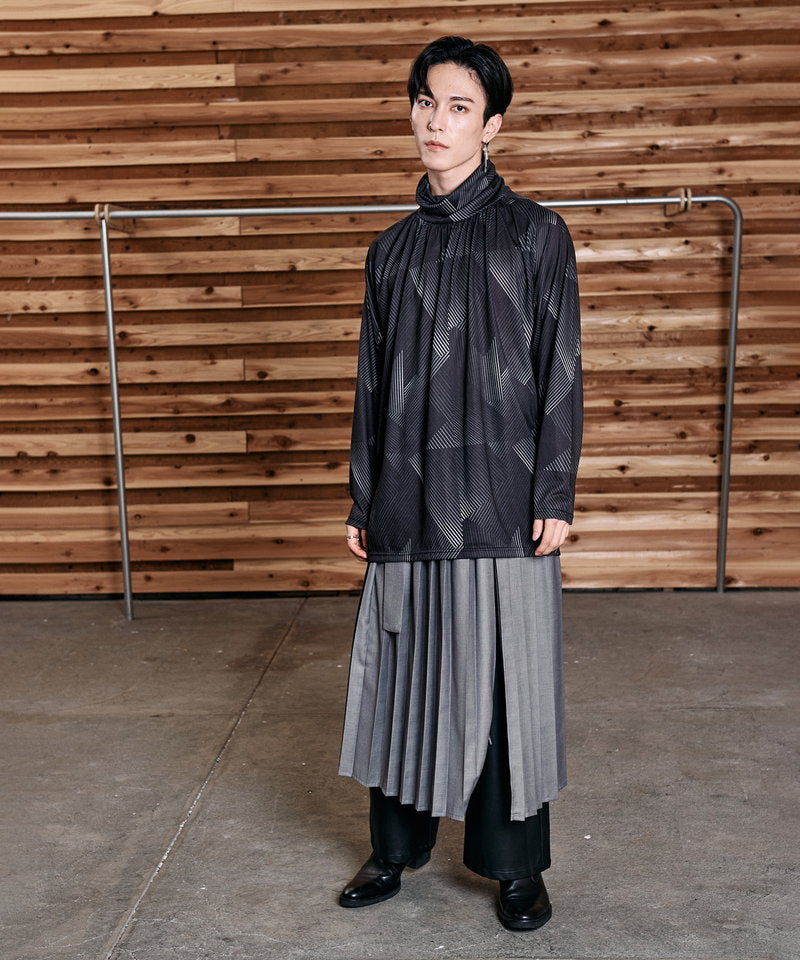 ネックギャザータートルネックロンT