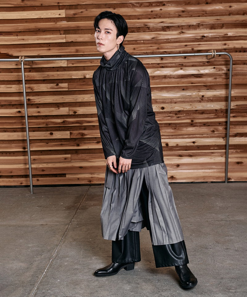 ネックギャザータートルネックロンT