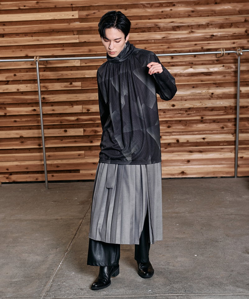 ネックギャザータートルネックロンT