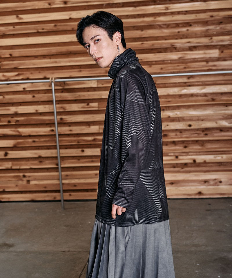 ネックギャザータートルネックロンT