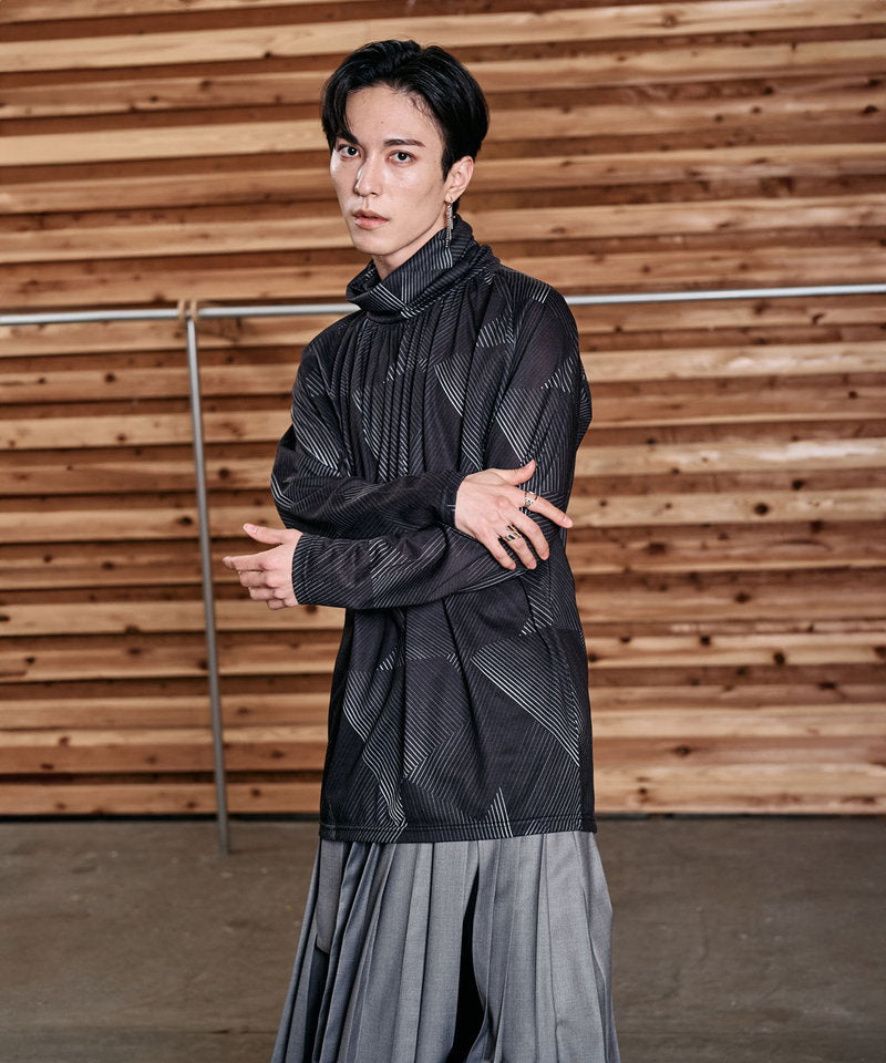 ネックギャザータートルネックロンT