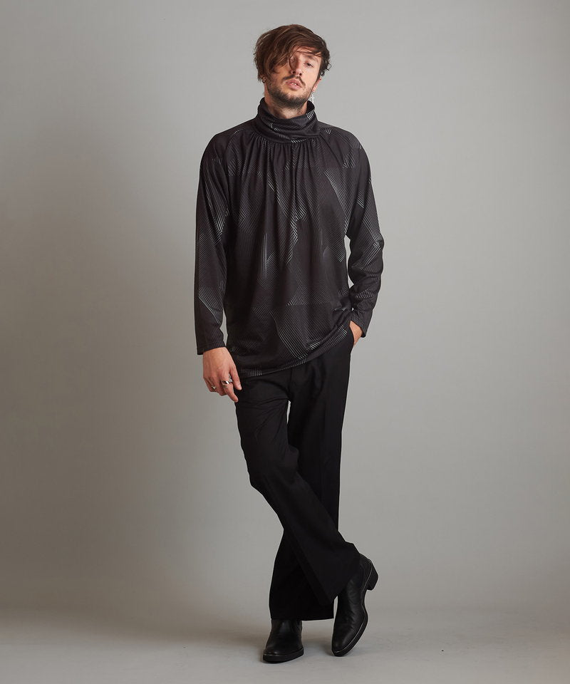 ネックギャザータートルネックロンT