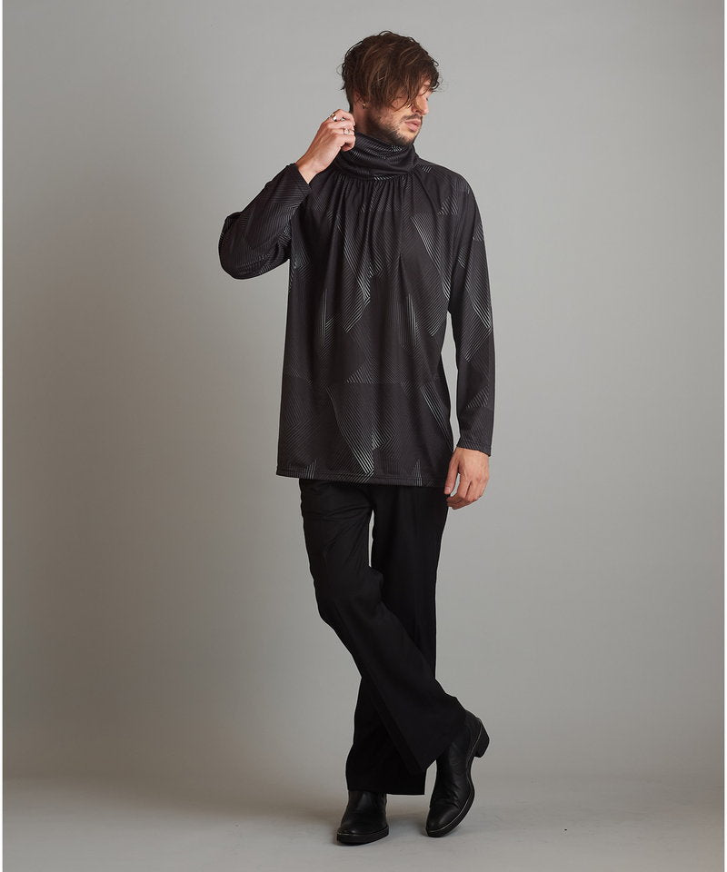 ネックギャザータートルネックロンT