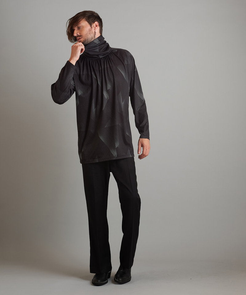 ネックギャザータートルネックロンT