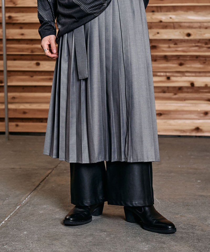 プリーツラップスカート