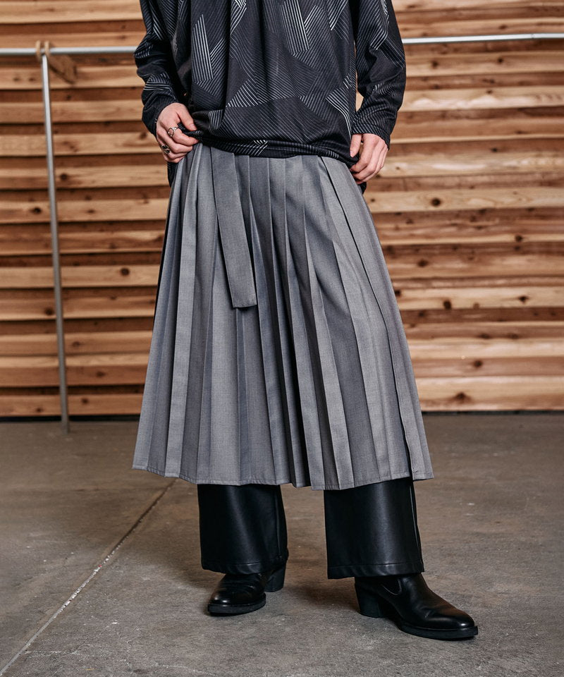 プリーツラップスカート