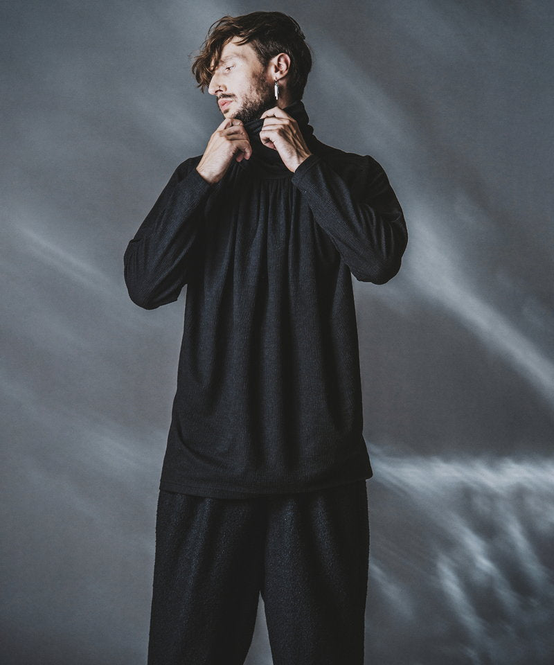 ランダムテレコタートルネックロンT