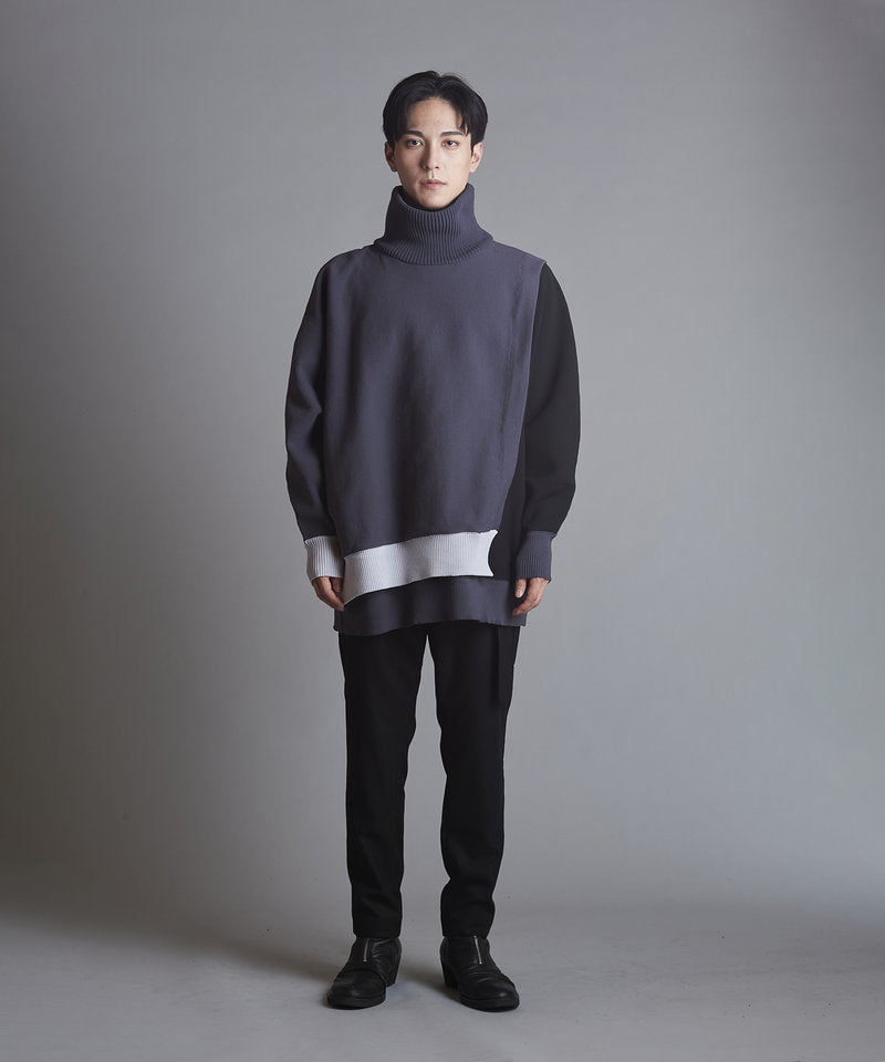 レイヤードドルマンスリーブニットPO