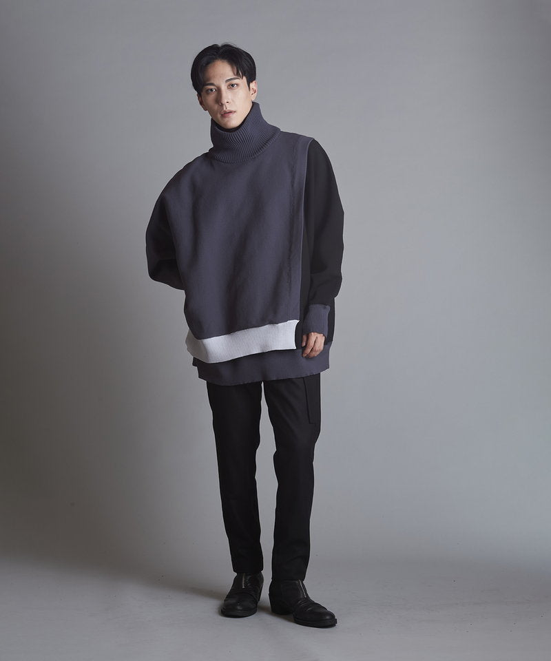 レイヤードドルマンスリーブニットPO