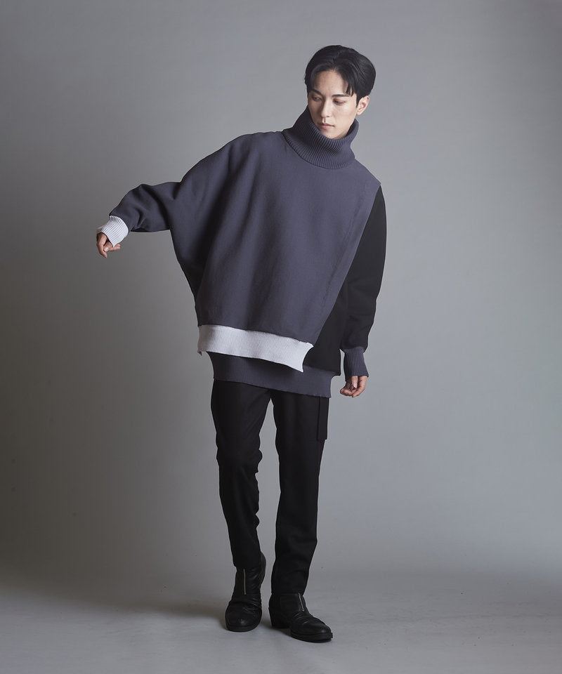 レイヤードドルマンスリーブニットPO