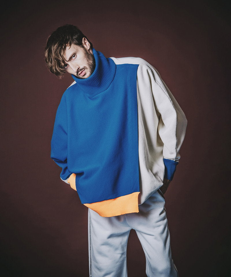 レイヤードドルマンスリーブニットPO