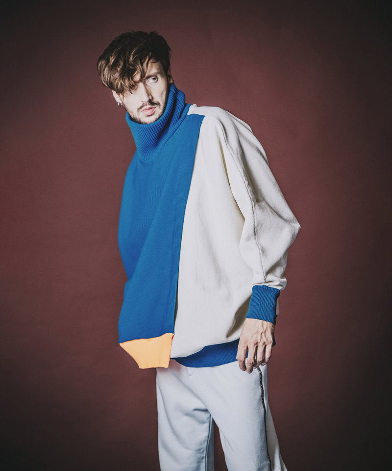 レイヤードドルマンスリーブニットPO