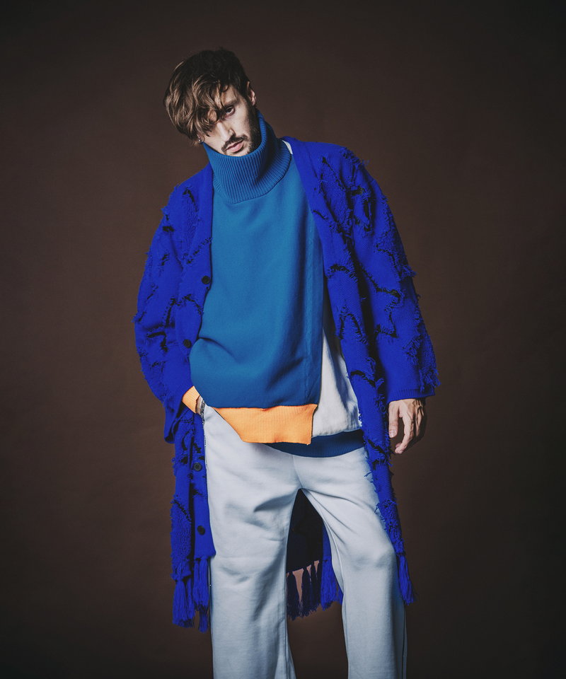 レイヤードドルマンスリーブニットPO