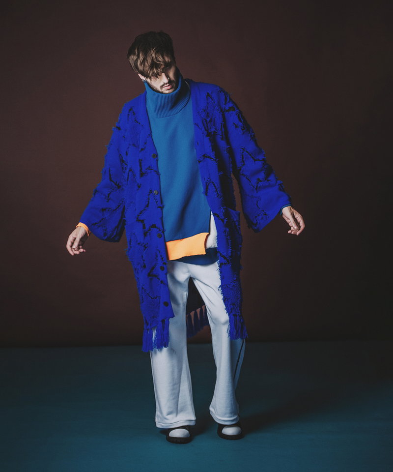 レイヤードドルマンスリーブニットPO