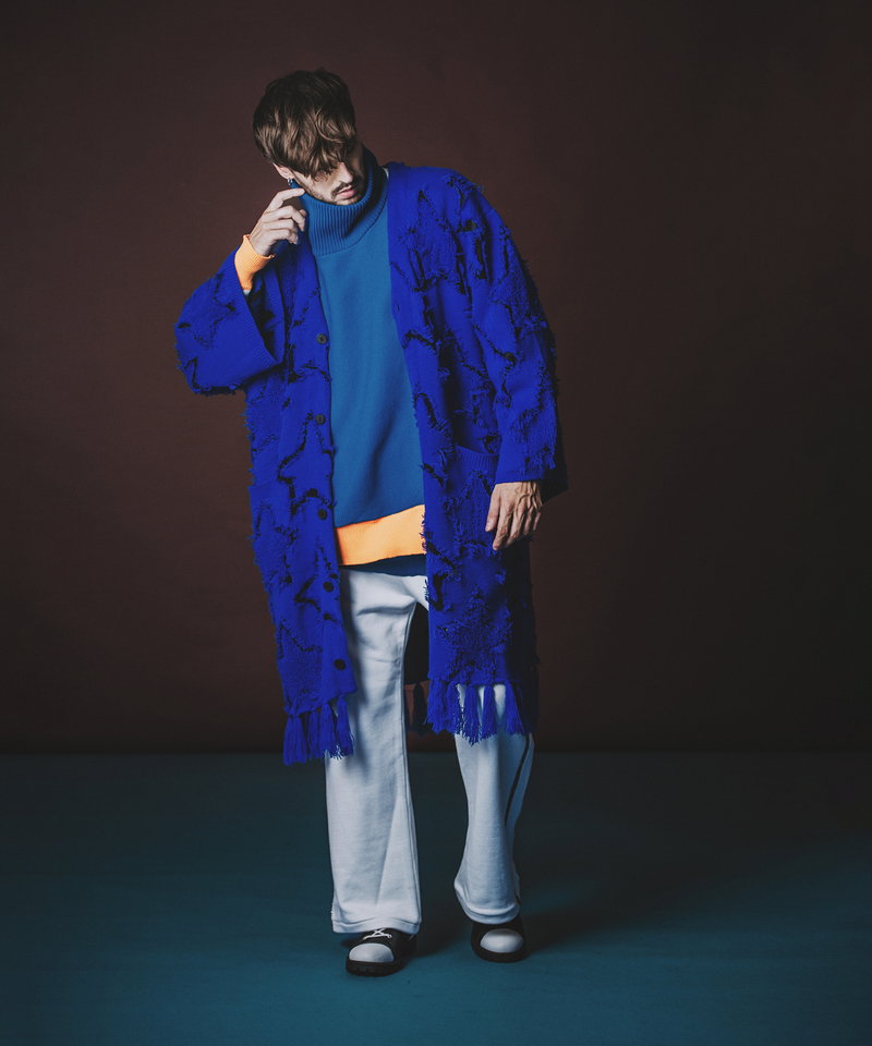 レイヤードドルマンスリーブニットPO