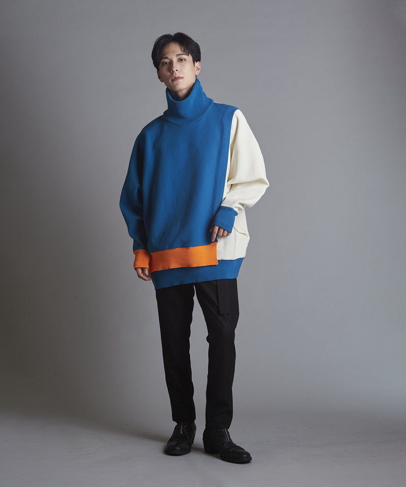 レイヤードドルマンスリーブニットPO