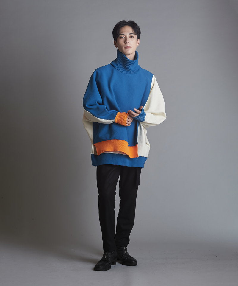 レイヤードドルマンスリーブニットPO