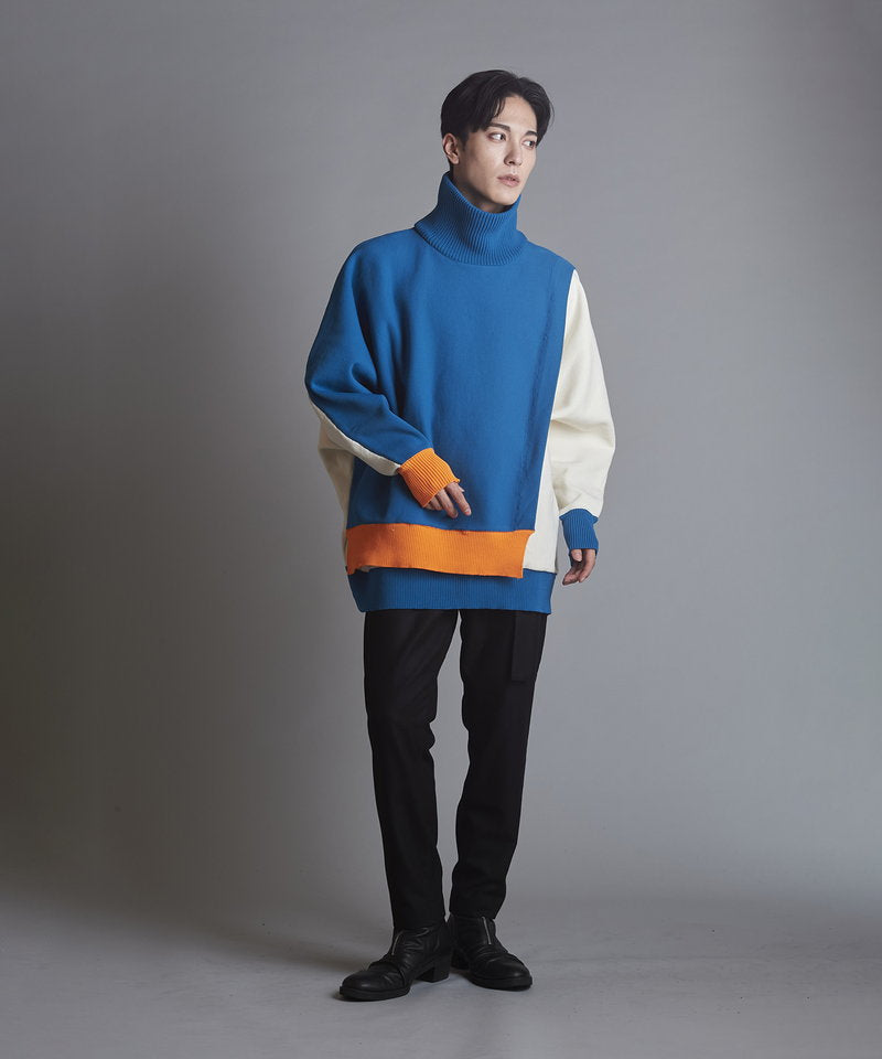 レイヤードドルマンスリーブニットPO