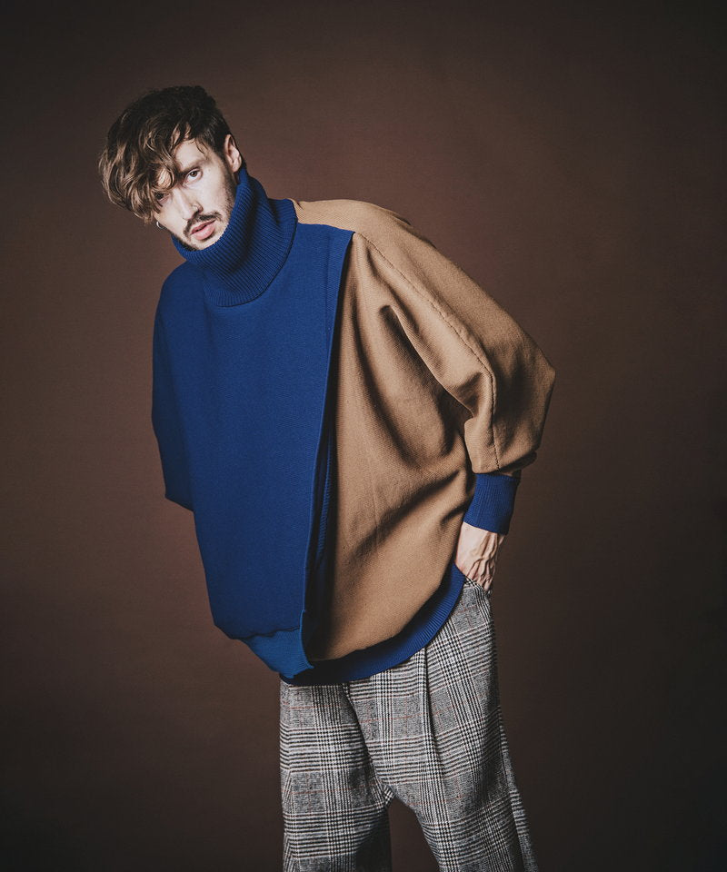 レイヤードドルマンスリーブニットPO