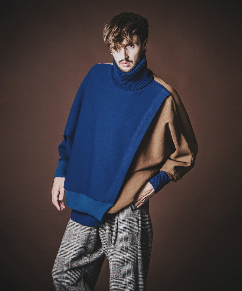 レイヤードドルマンスリーブニットPO