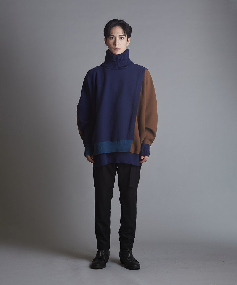 レイヤードドルマンスリーブニットPO