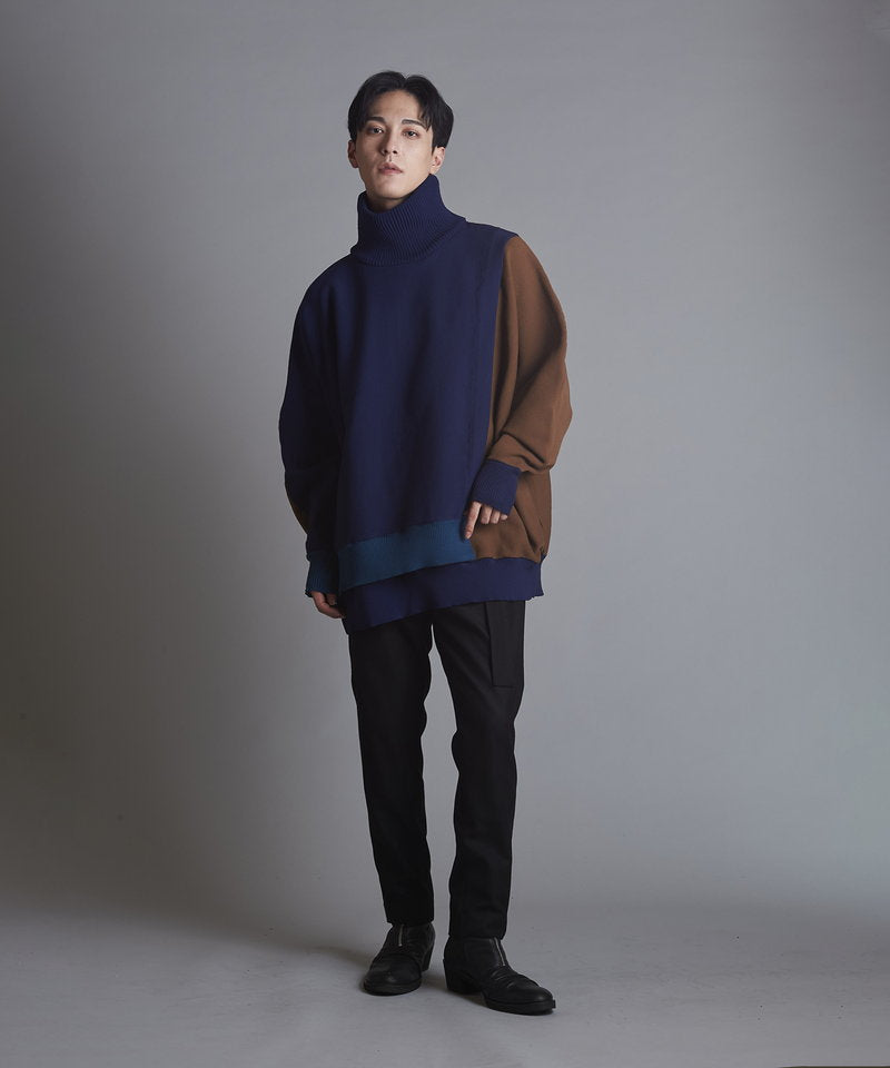 レイヤードドルマンスリーブニットPO