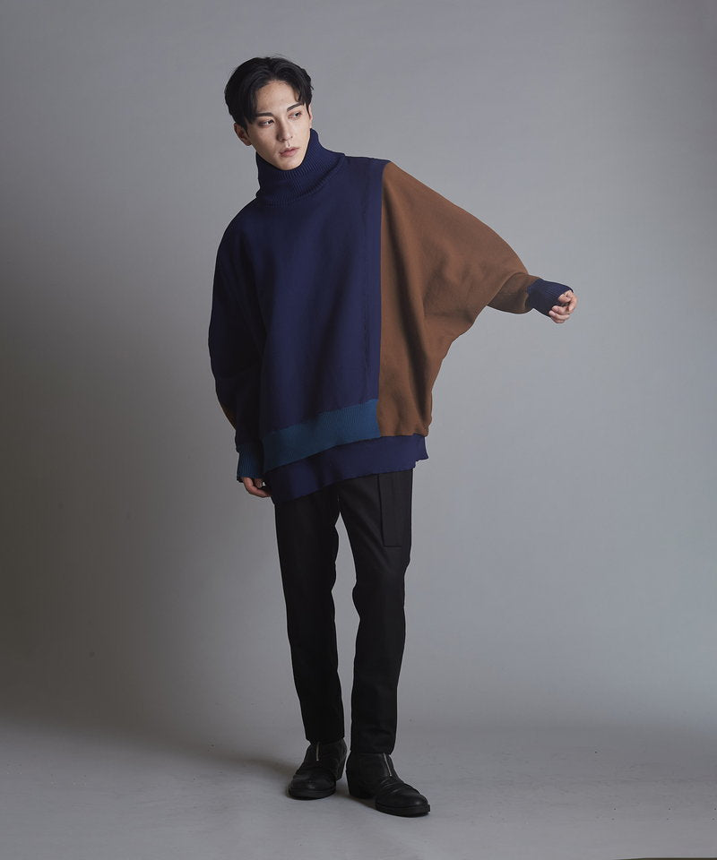 レイヤードドルマンスリーブニットPO