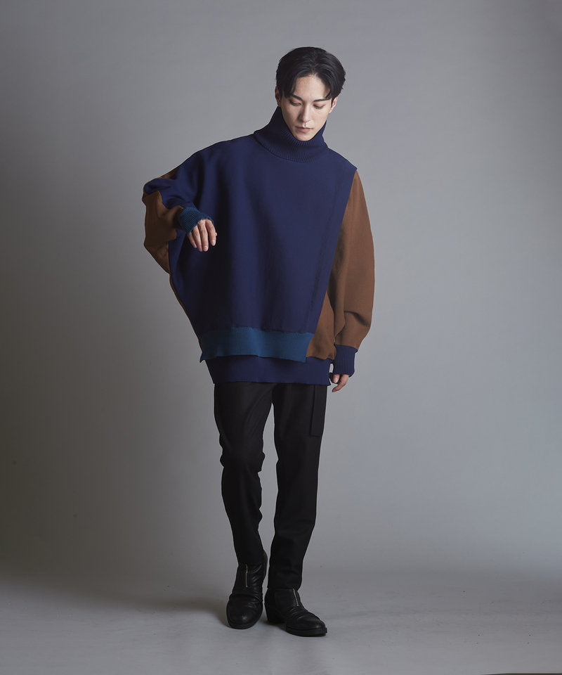 レイヤードドルマンスリーブニットPO