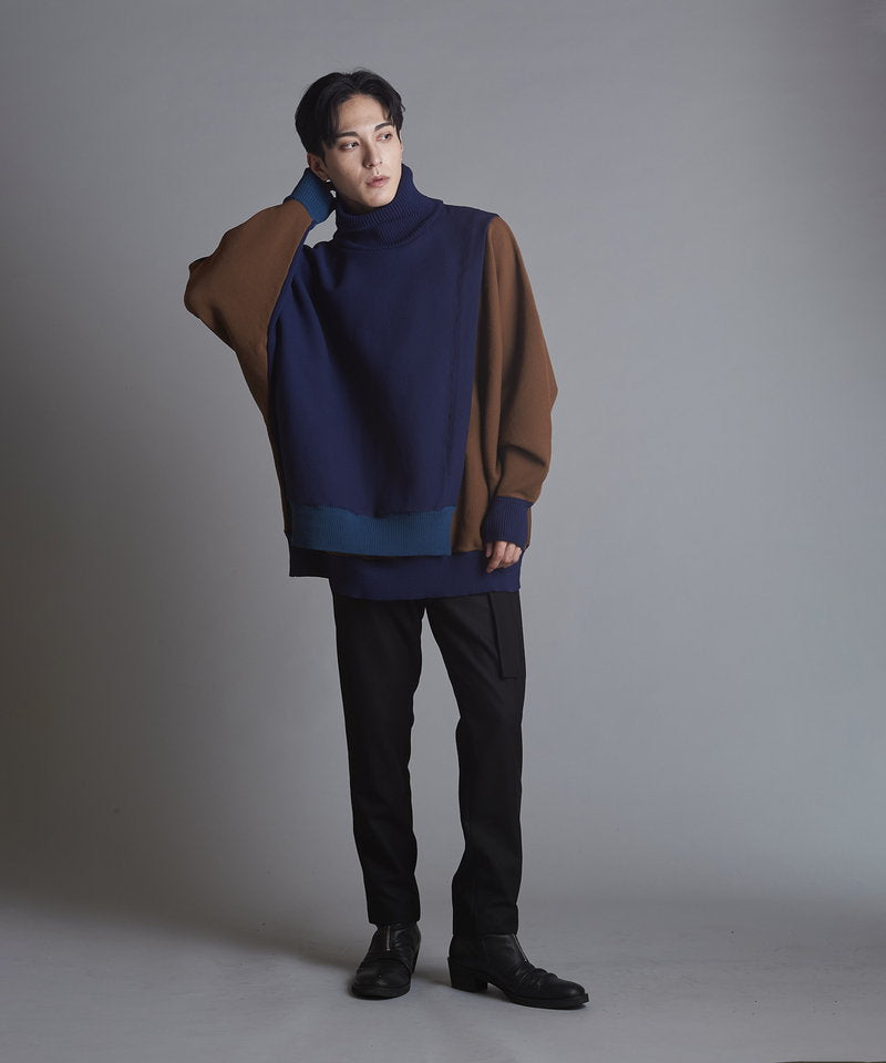 レイヤードドルマンスリーブニットPO