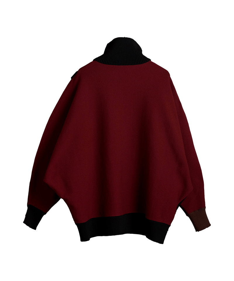 レイヤードドルマンスリーブニットPO