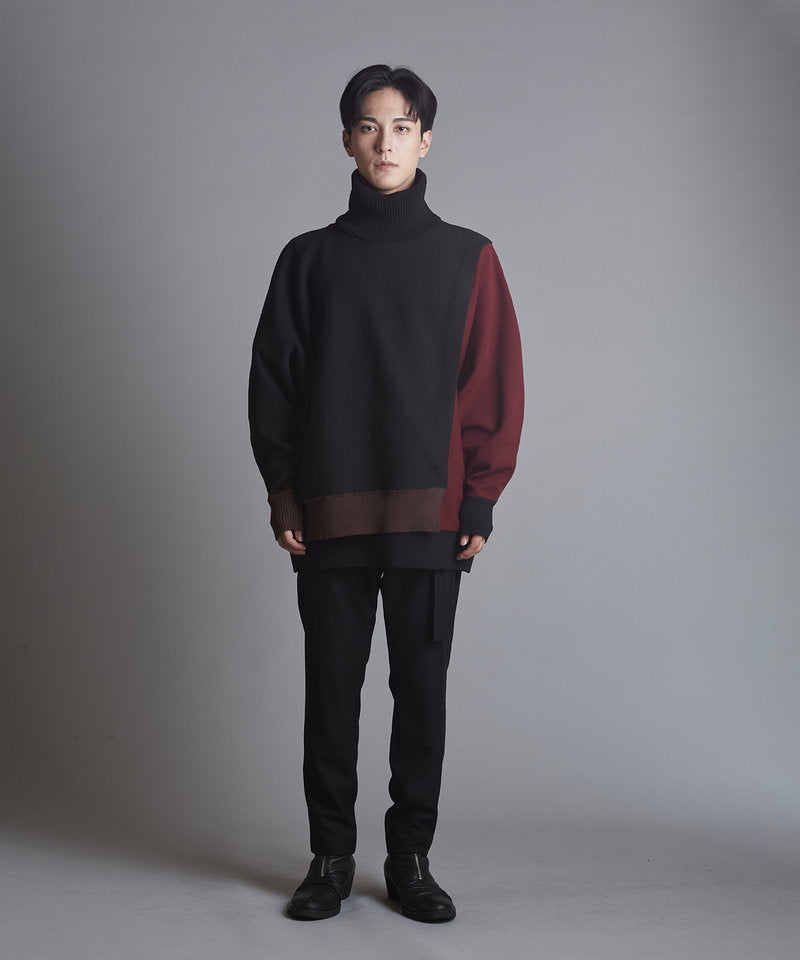 レイヤードドルマンスリーブニットPO