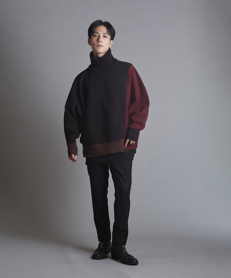 レイヤードドルマンスリーブニットPO