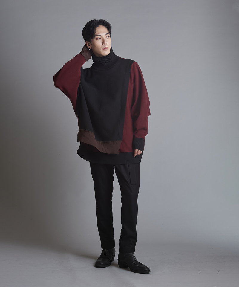 レイヤードドルマンスリーブニットPO