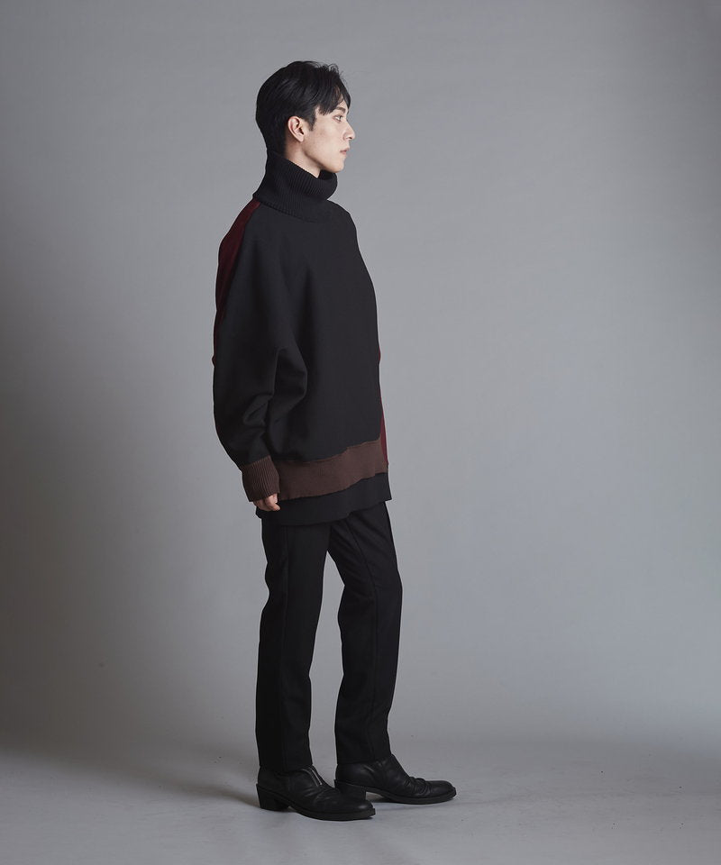 レイヤードドルマンスリーブニットPO