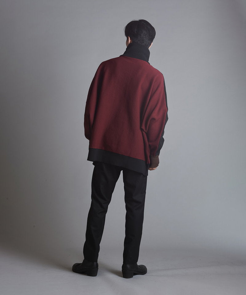 レイヤードドルマンスリーブニットPO