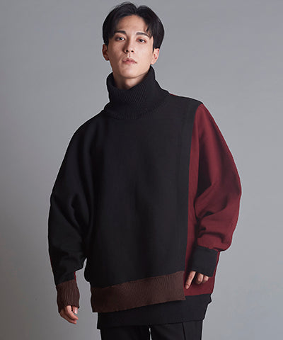 レイヤードドルマンスリーブニットPO