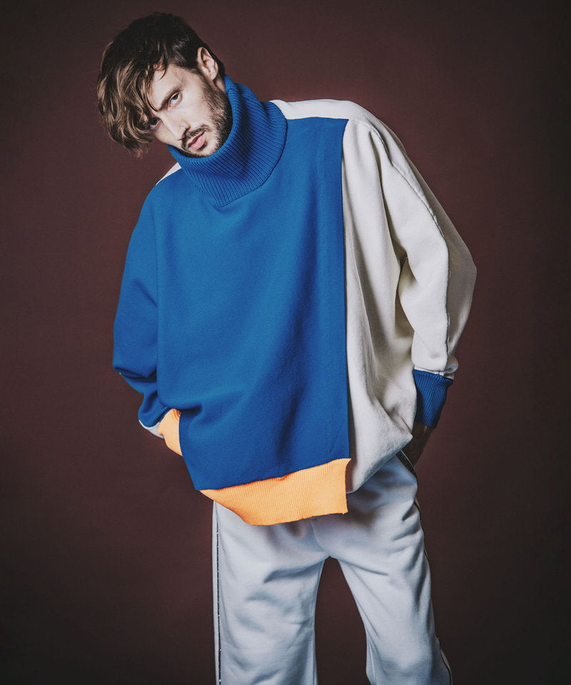 レイヤードドルマンスリーブニットPO