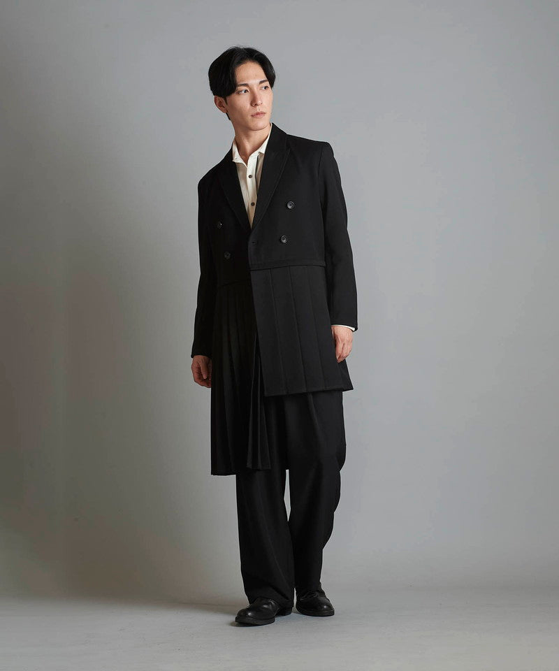 Separate pleated double-breasted jacket