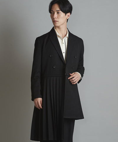 Separate pleated double-breasted jacket