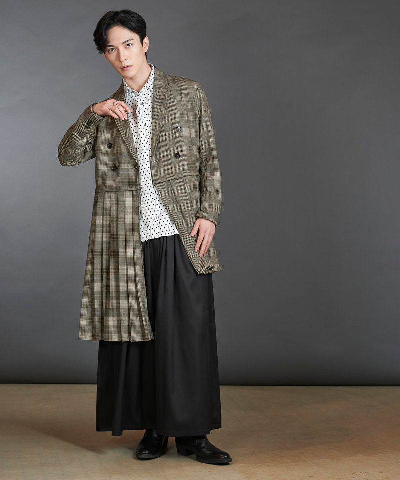 Separate pleated double-breasted jacket